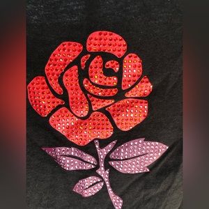 Cropped top red rose bedazzled by PINK